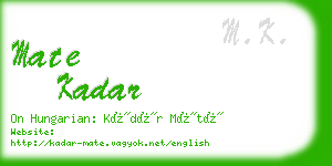 mate kadar business card